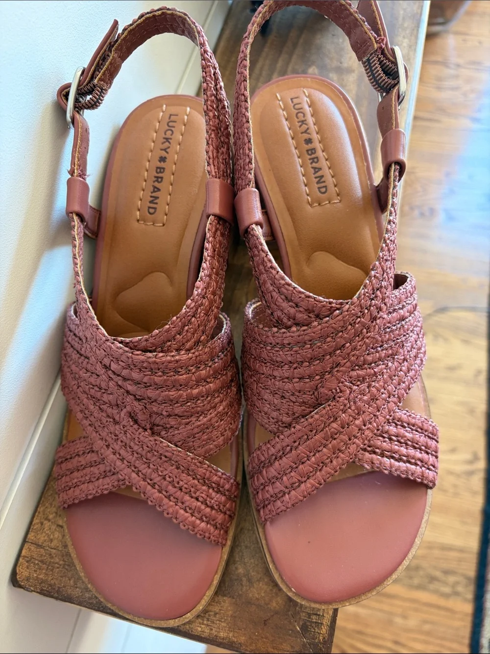 Lucky Brand Sasina Woven Slingback Sandal - Rosewood NEW Size 8